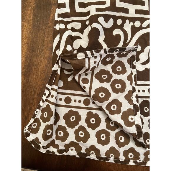 Virginia Witbeck Women’s Brown White Floral Boho Cotton Tunic Blouse Size Small - Picture 6 of 10